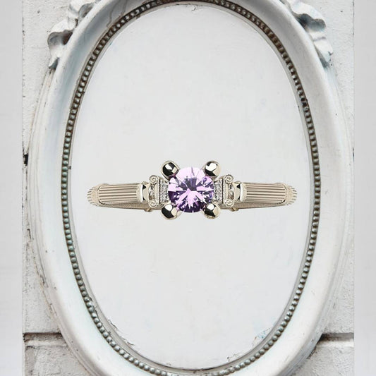 Column IV Raudono Aukso Žiedas Su Safyru