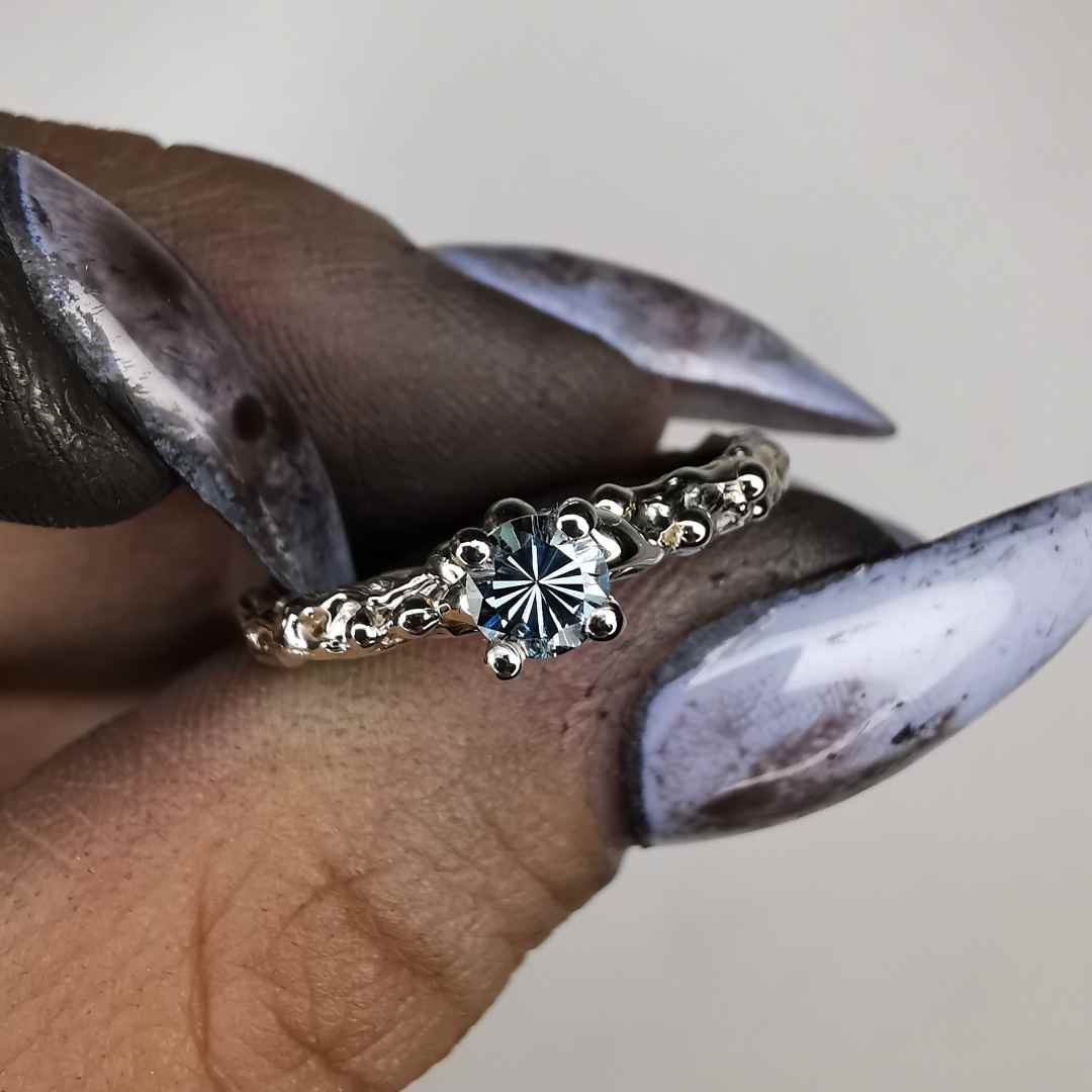 White Gold Ring With Sapphire