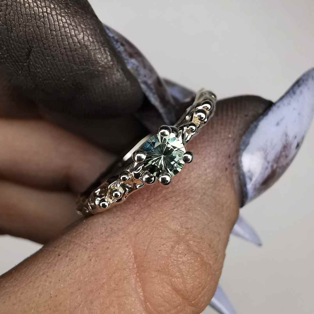 White Gold Ring With Sapphire