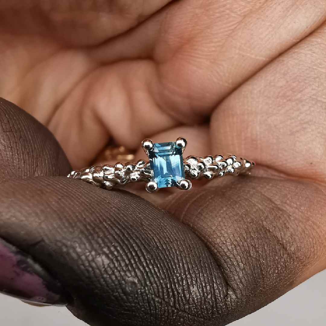 White Gold Ring With Sapphire