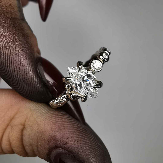 White Gold Ring With Lab. Diamond And Natural Diamonds