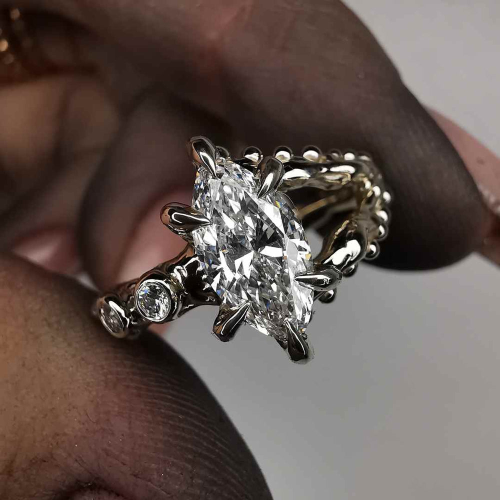 White Gold Ring With Lab. Diamond & Natural Diamonds
