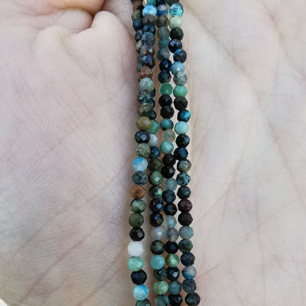 Rhodium Plated  Silver Necklace With Turquoise