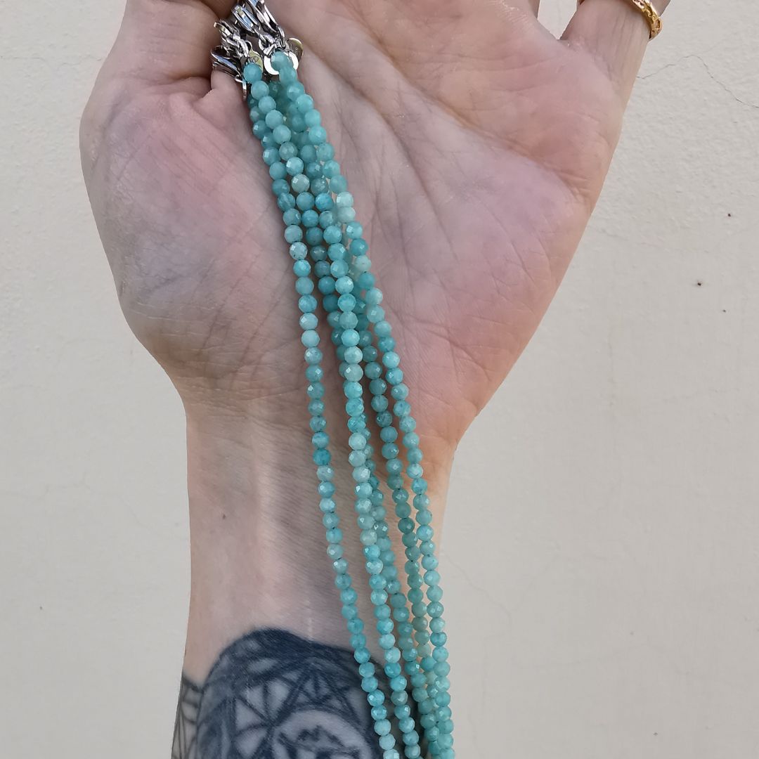 Sidabro Apyrankė Su Amazonitais