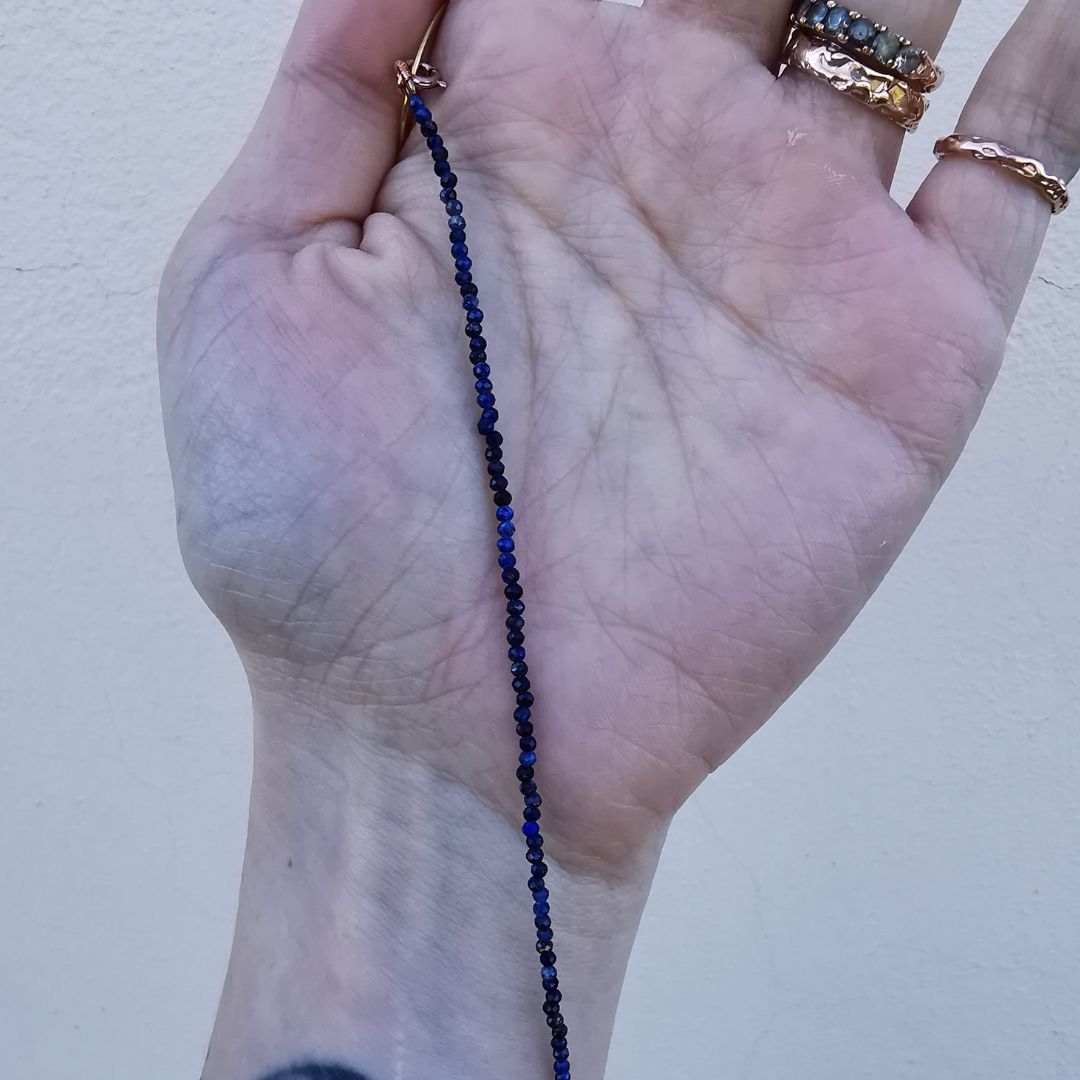 Silver Rose Gold Plated Bracelet with Lapis Lazuli