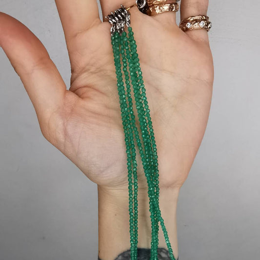 Green Agate Silver Bracelet