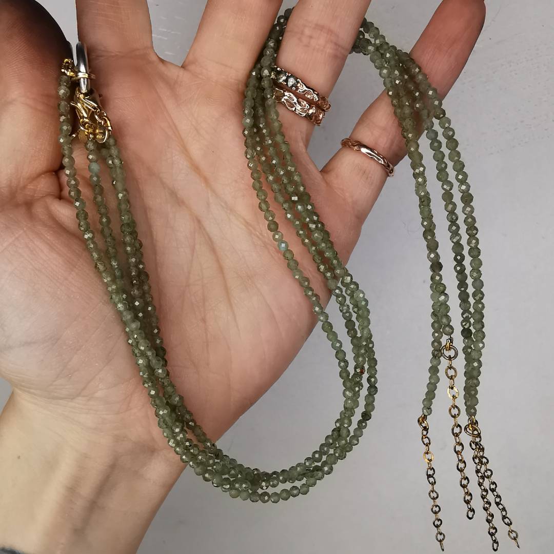 Green Apatite Silver Necklace