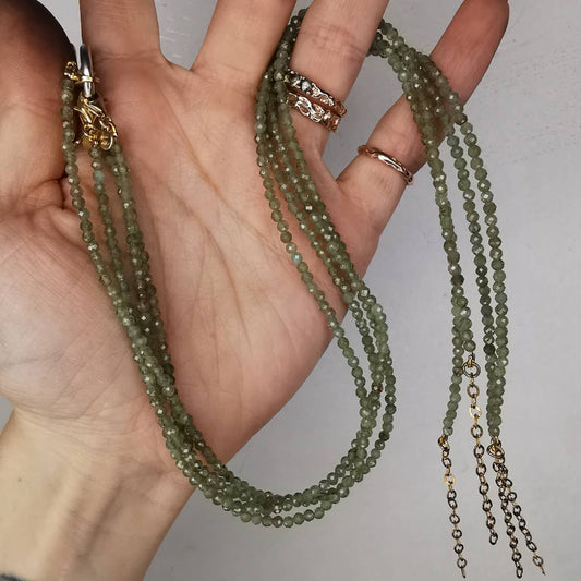 Green Apatite Silver Necklace