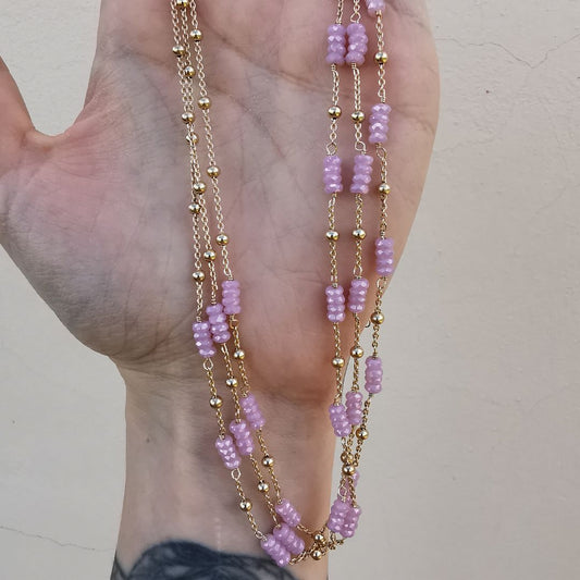 Yellow Gold Plated Silver Necklace With Zircon