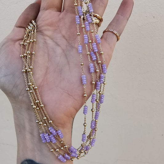 Yellow Gold Plated Silver Necklace With Zircon