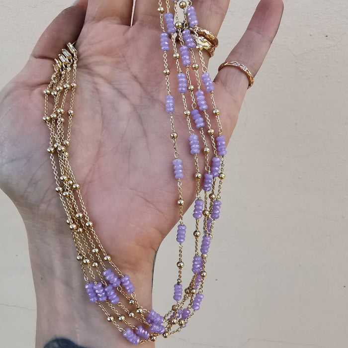 Yellow Gold Plated Silver Necklace With Zircon