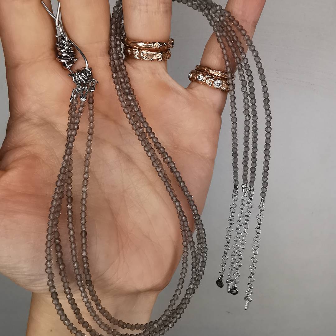 Smoky Quartz Silver Necklace