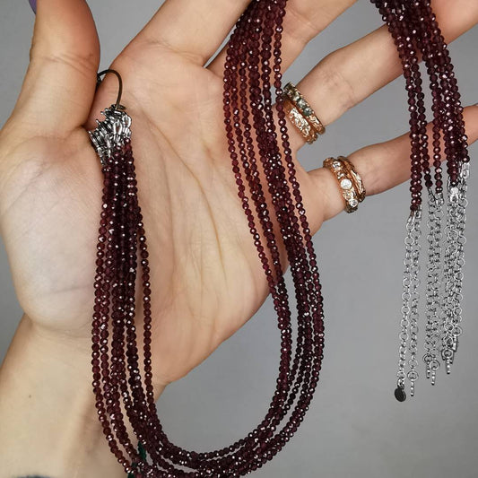 Rhodolite Silver Necklace