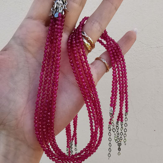 Rubellite Silver Necklace