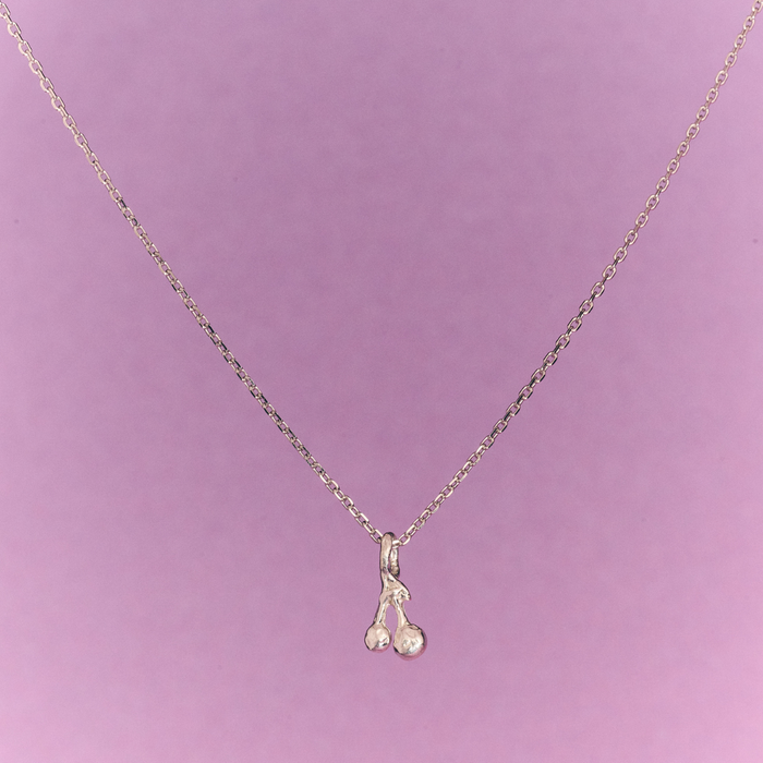 " Cherry" Silver Necklace