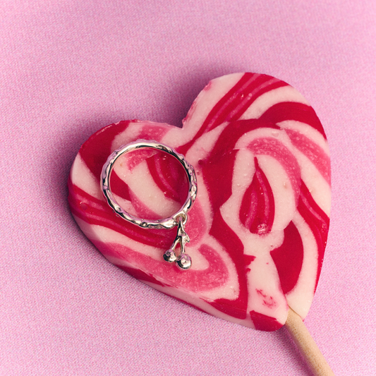 " Cherry “ Charm Silver Ring