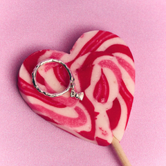 “ Ribbon “ Charm Silver Ring