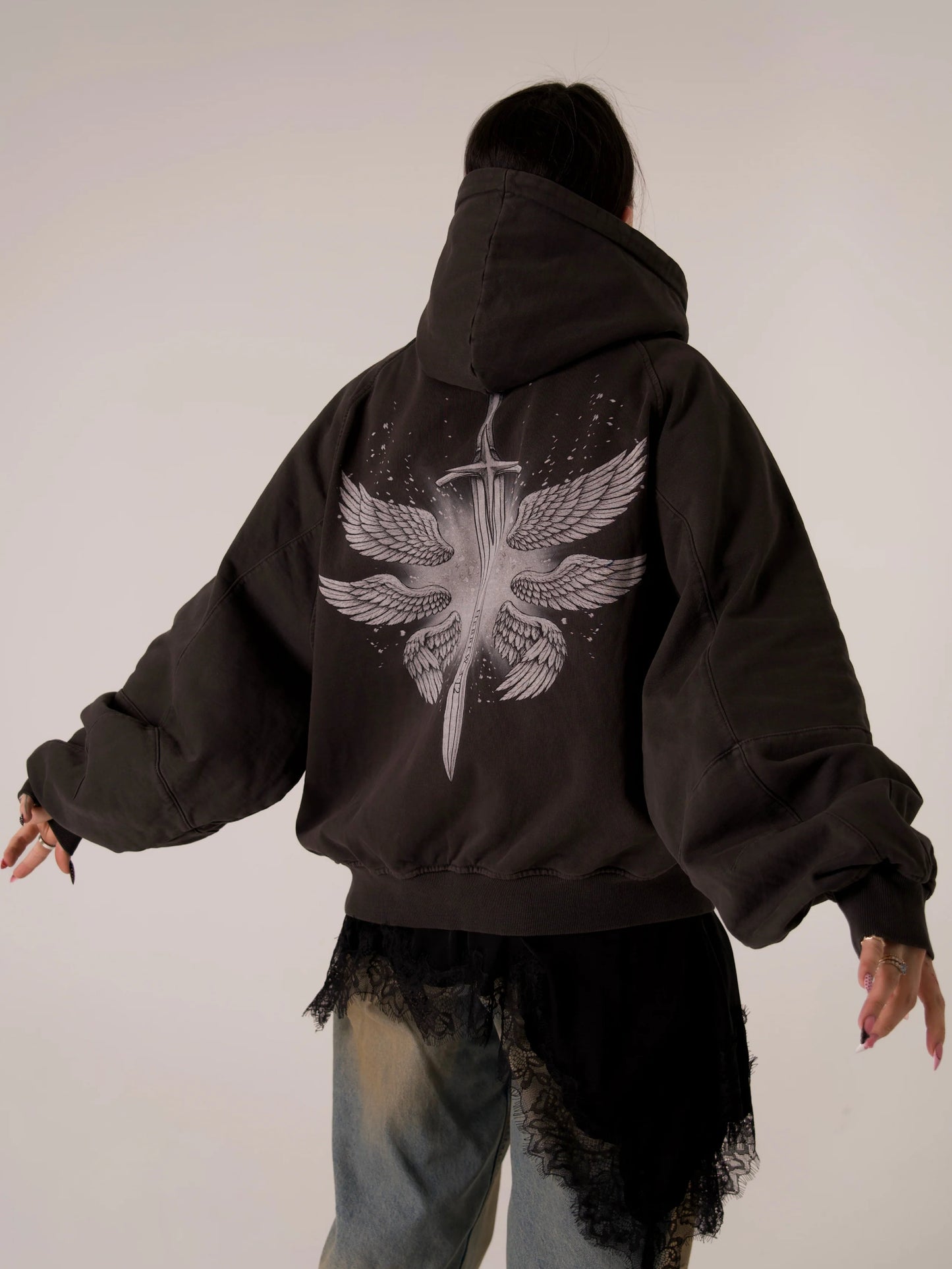 Dark Grey Double-edged Sword Hoodie
