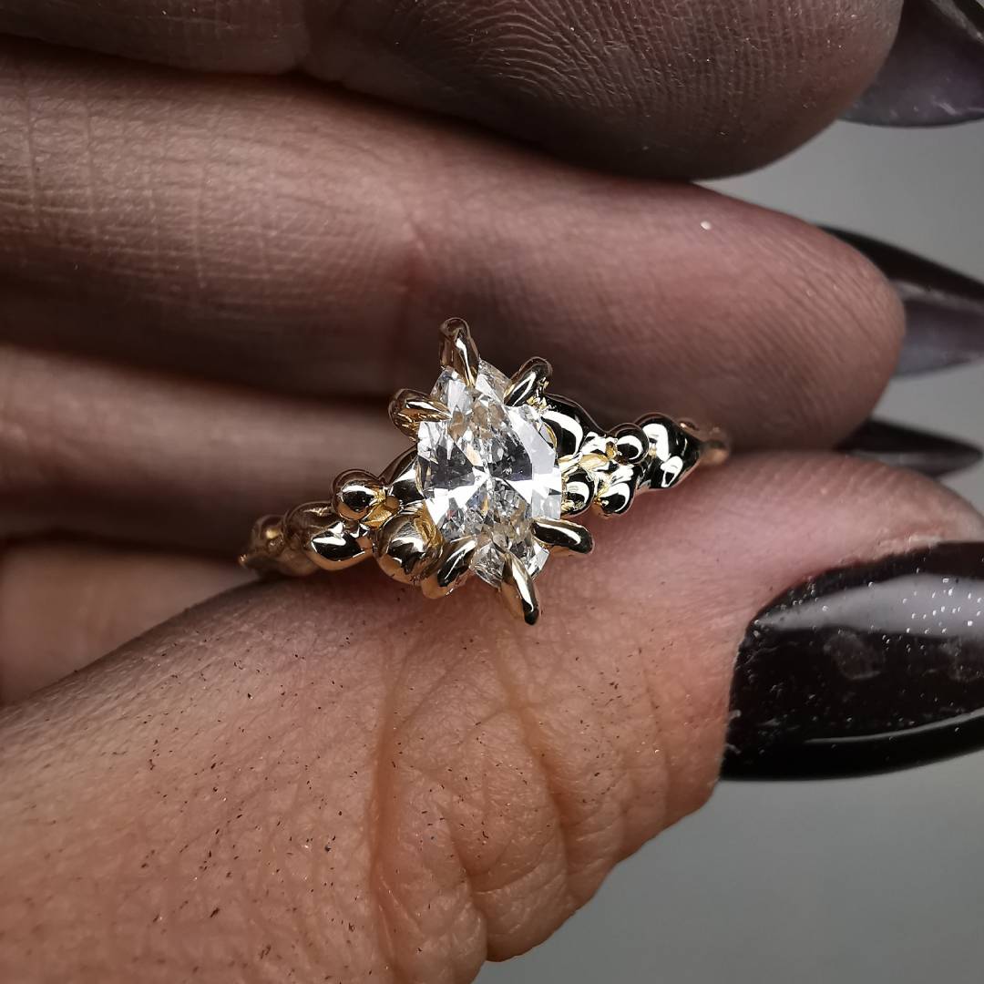 Yellow Gold Signature Ring With Diamond