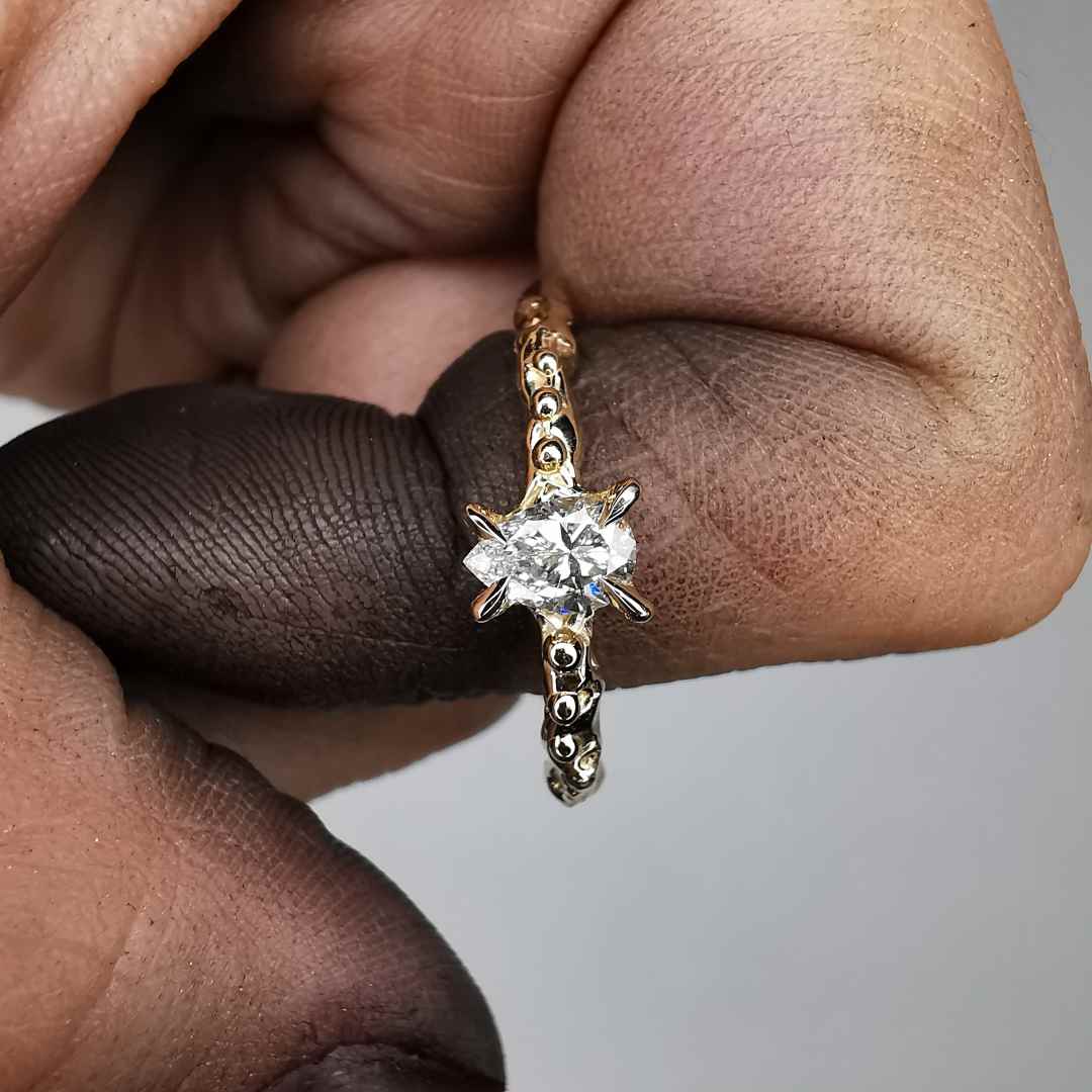 Yellow Gold Ring With Lab. Grown Diamond