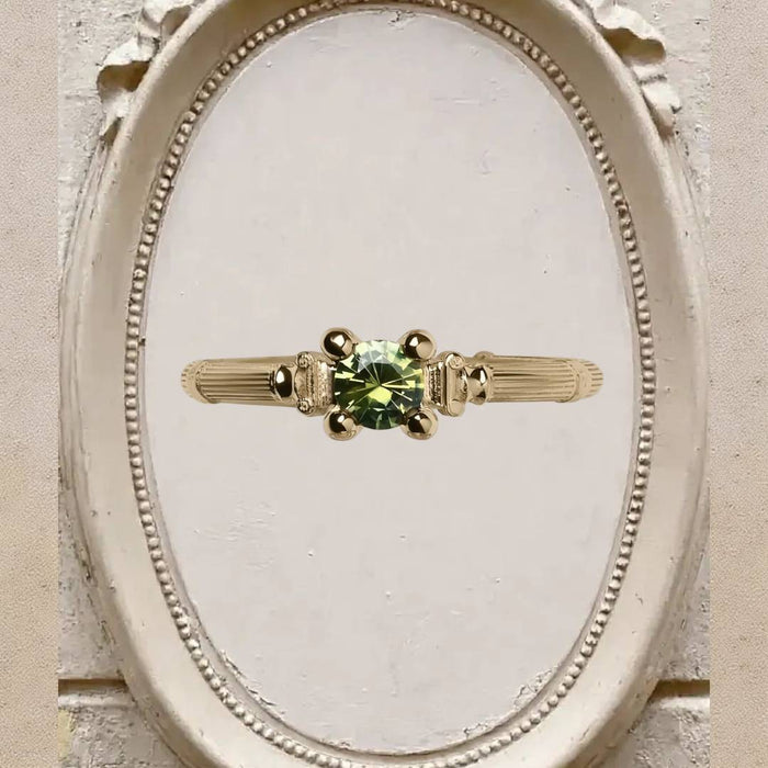 Column IV Yellow Gold Ring With 5mm Sapphire