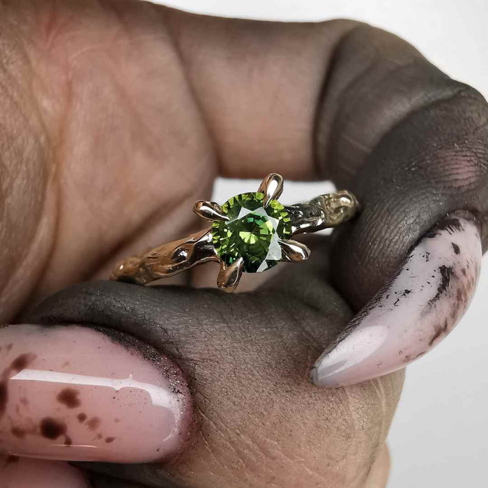 Yellow Gold Ring With Green Sapphire