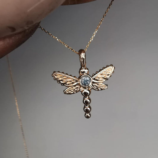 Gold Dragonfly Pendant