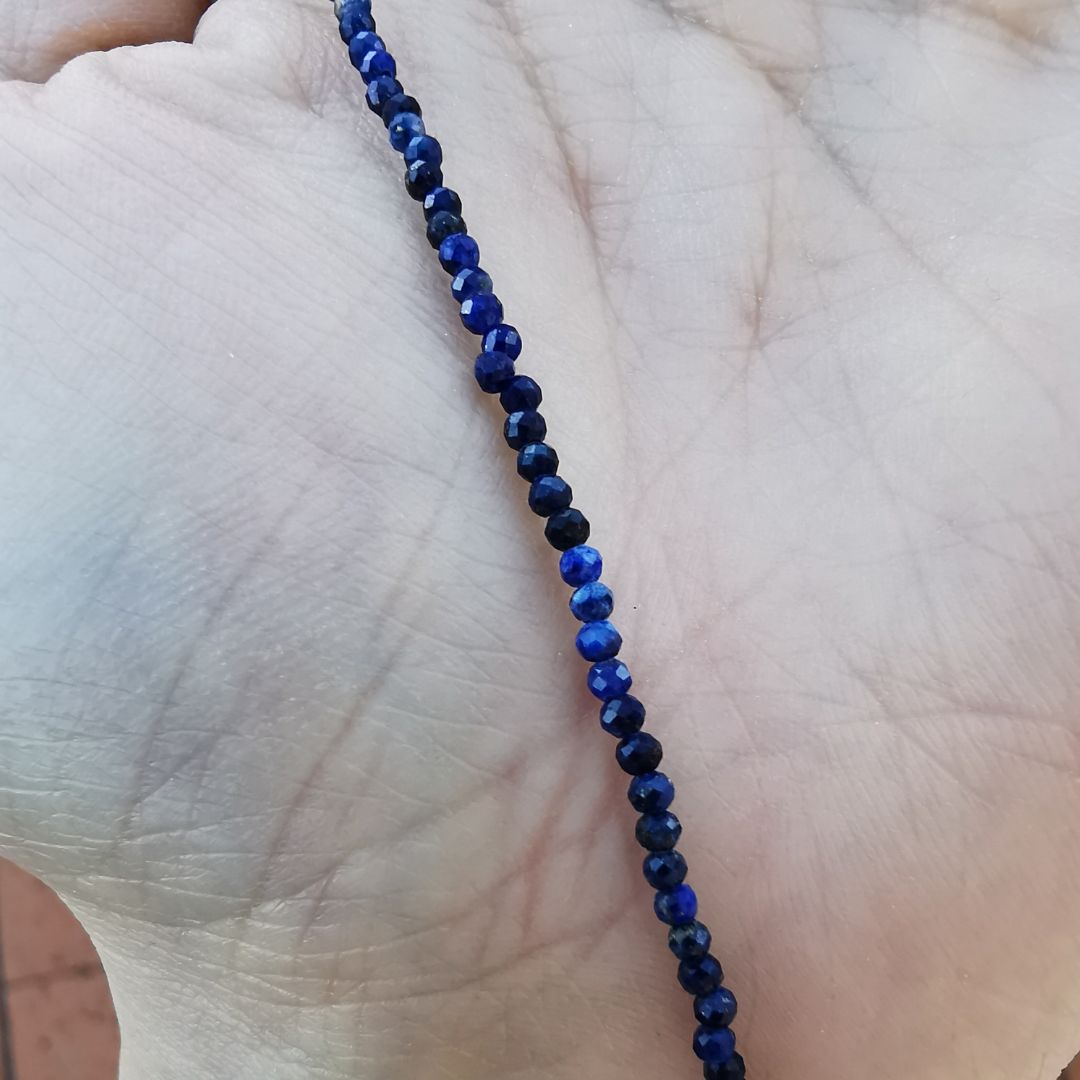Silver Rose Gold Plated Bracelet with Lapis Lazuli