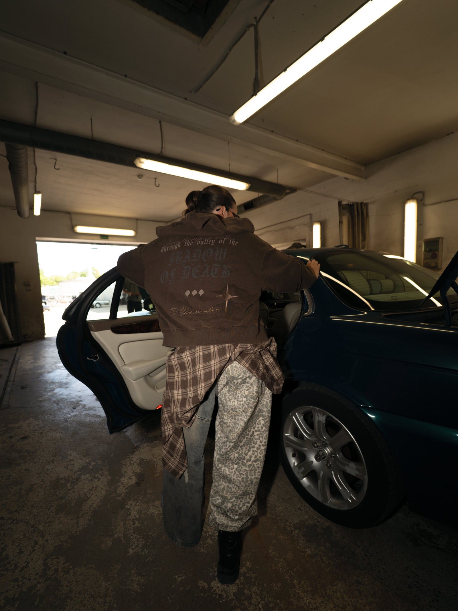 Acid Wash Brown WORK Hoodie