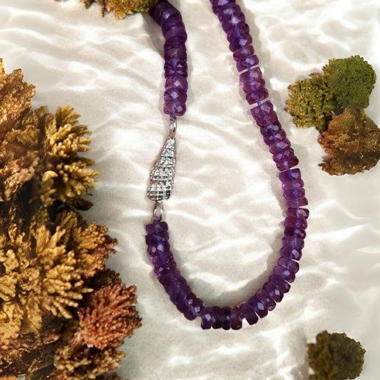 Signature Necklace With Silver Details & Amethyst