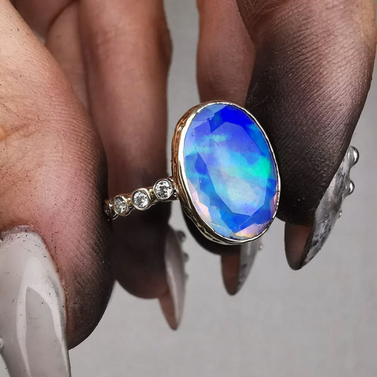 Opal & Diamonds Ring