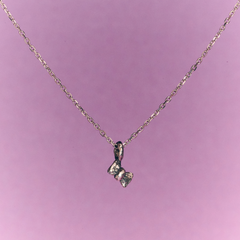 " Ribbon " Oxidised Silver Necklace