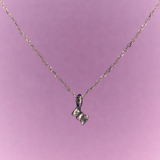" Ribbon " Oxidised Silver Necklace