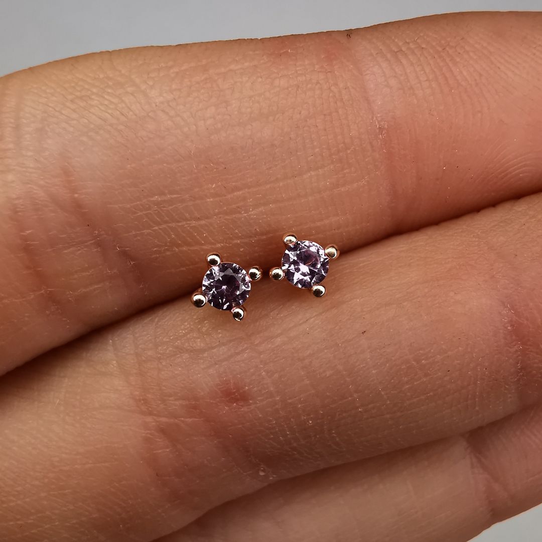 3 mm Lab. Alexandrite Earrings