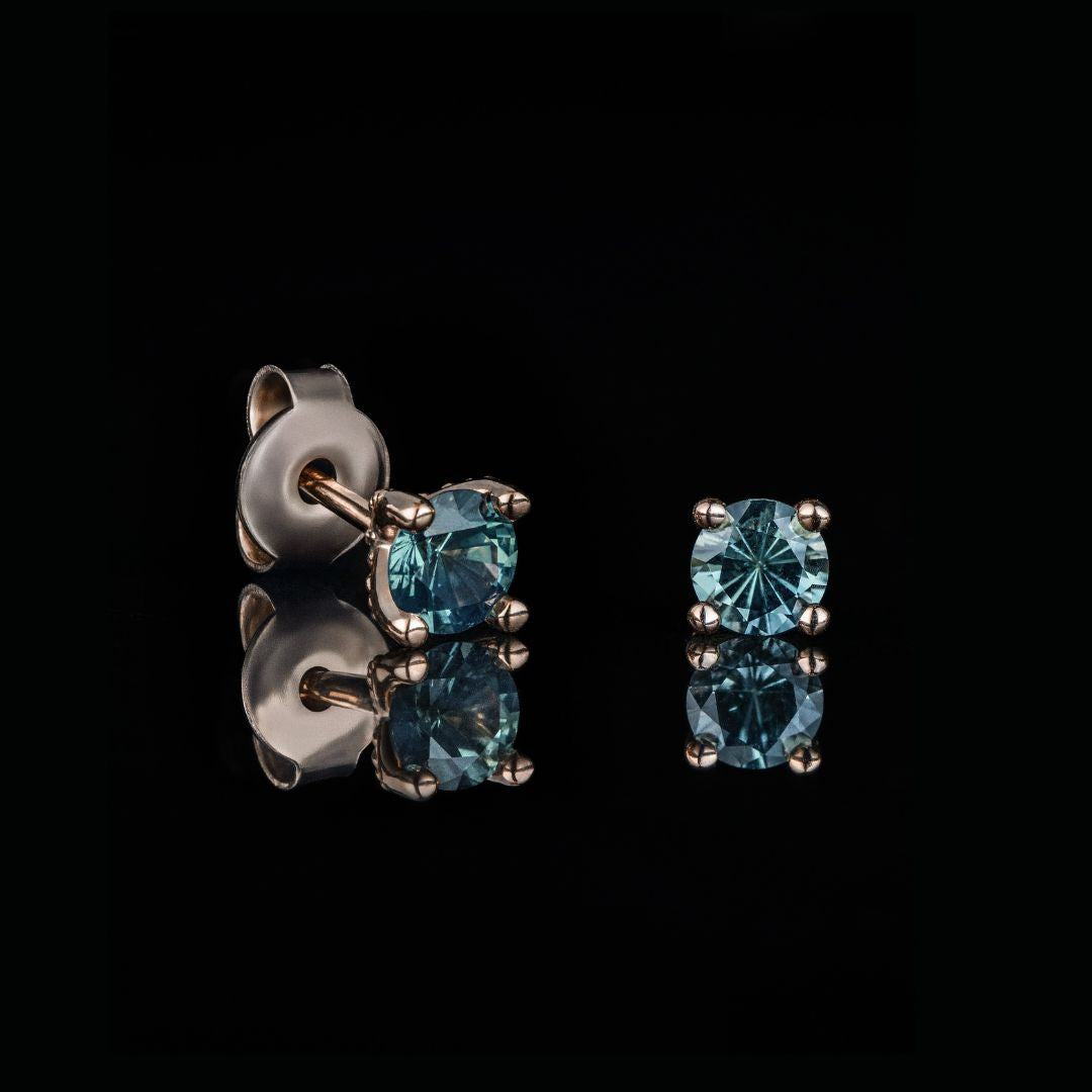 4 mm White Gold Sapphire Earrings