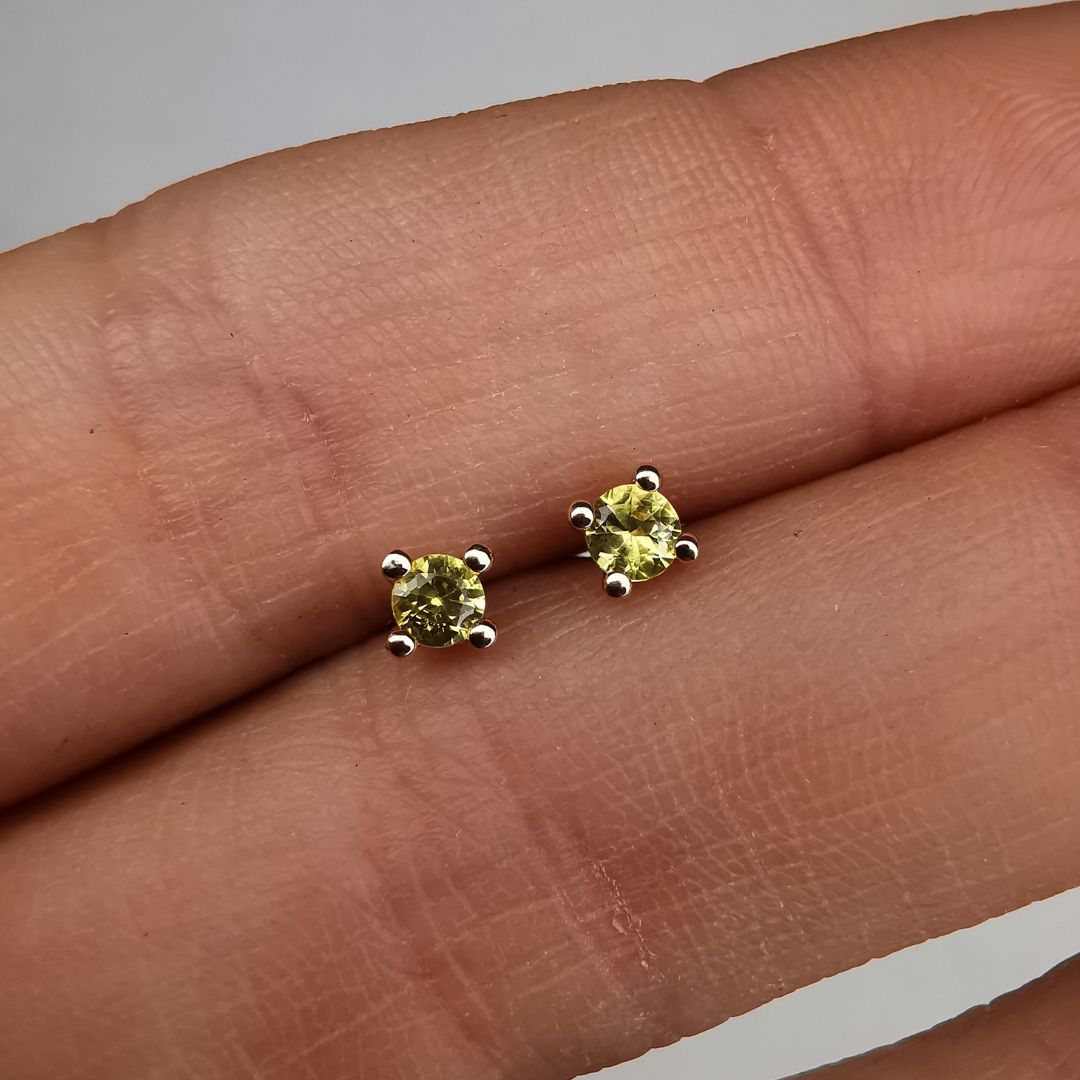 3 mm Rose Gold Sapphire Earrings