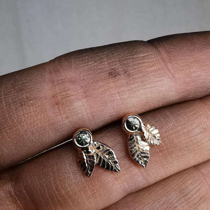 Forest Leaves Rose Gold Earrings