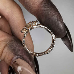 Rose Gold Ring With Natural  Cognac Diamond