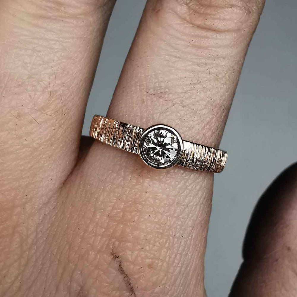 Rose Gold Signature Ring With Natural Champagne Diamond