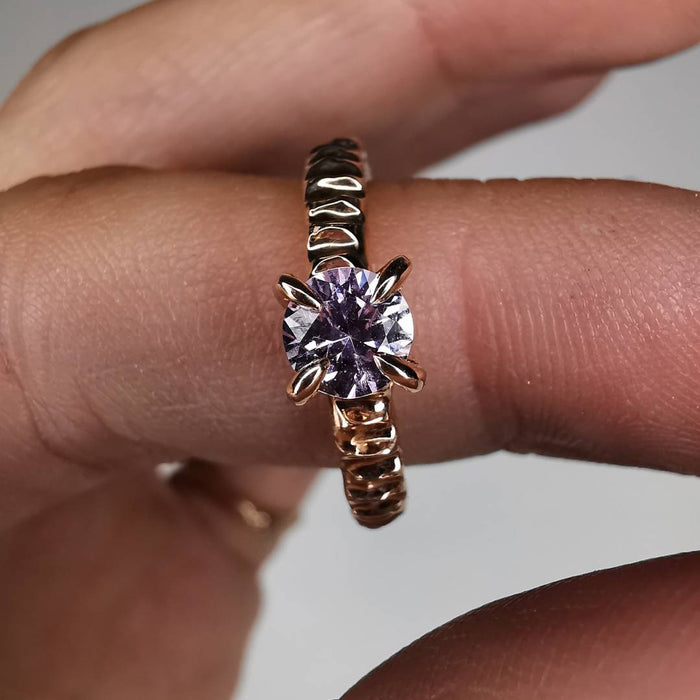 Rose Gold Signature Ring With Sapphire