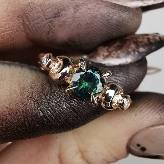 "Love You To The Moon And Back..." Rose Gold Signature Ring With Sapphire & Diamonds