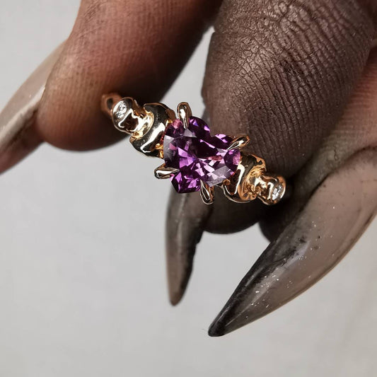 Love You To The Moon... Rose Gold Ring With Sapphire & Diamonds