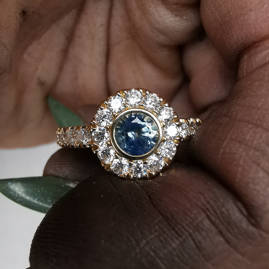 Geltono aukso žiedas Sparkle Way Around