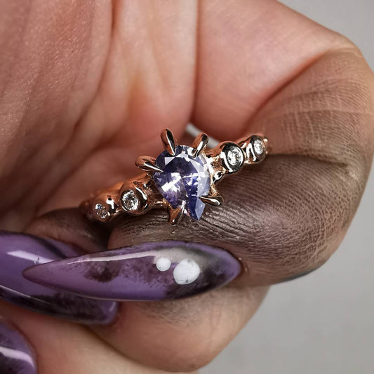 Rose Gold Signature Ring With Sapphire And Natural Diamonds