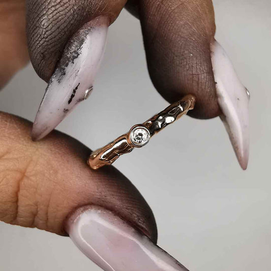 Rose Gold Ring With 2mm Diamond