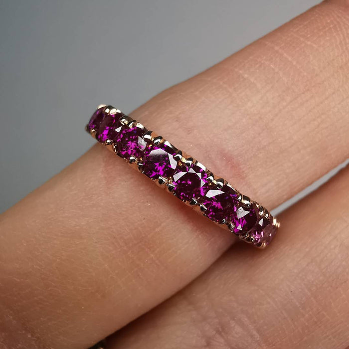 1/2 Eternity Band Rose Gold Ring With Diamonds