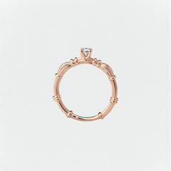 Column IV Rose Gold Rings With 3.5mm Sapphires and Lab. Diamond