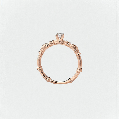 Column IV Balto aukso Žiedai Su 3.5mm Safyrais