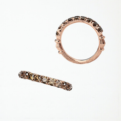 Column I/2 Eternity Rose Gold Ring With 3mm Cognac Diamonds