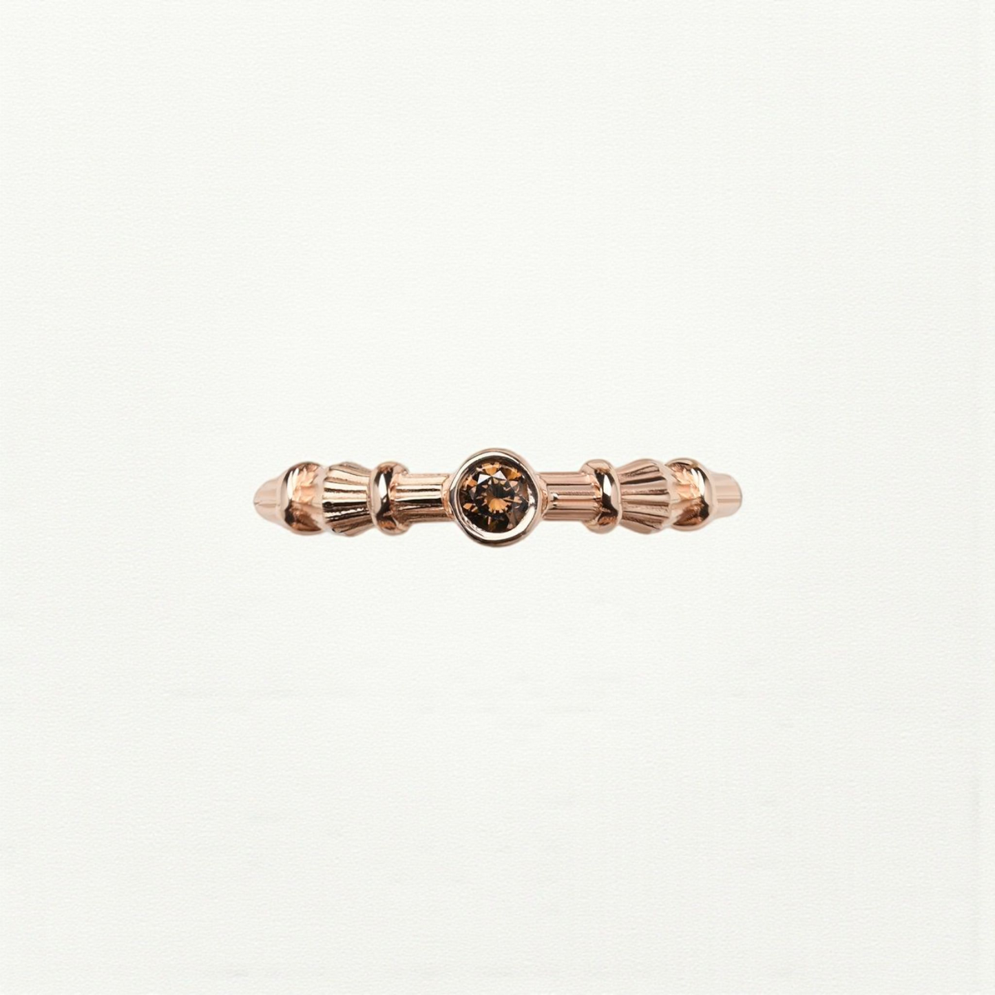 Column Midi Raudono Aukso Žiedas Su Deimantu